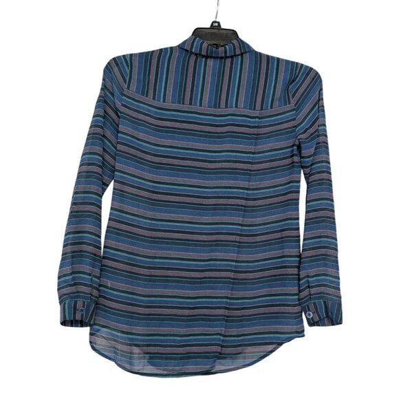 Cabi Alex Limited Edition Blouse Blue Stripe Shirt 3330 Split Back Women Size XS - Picture 2 of 5